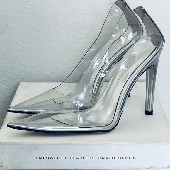 Good American Shoes - Good American Cinderella Clear Pump in Glass002